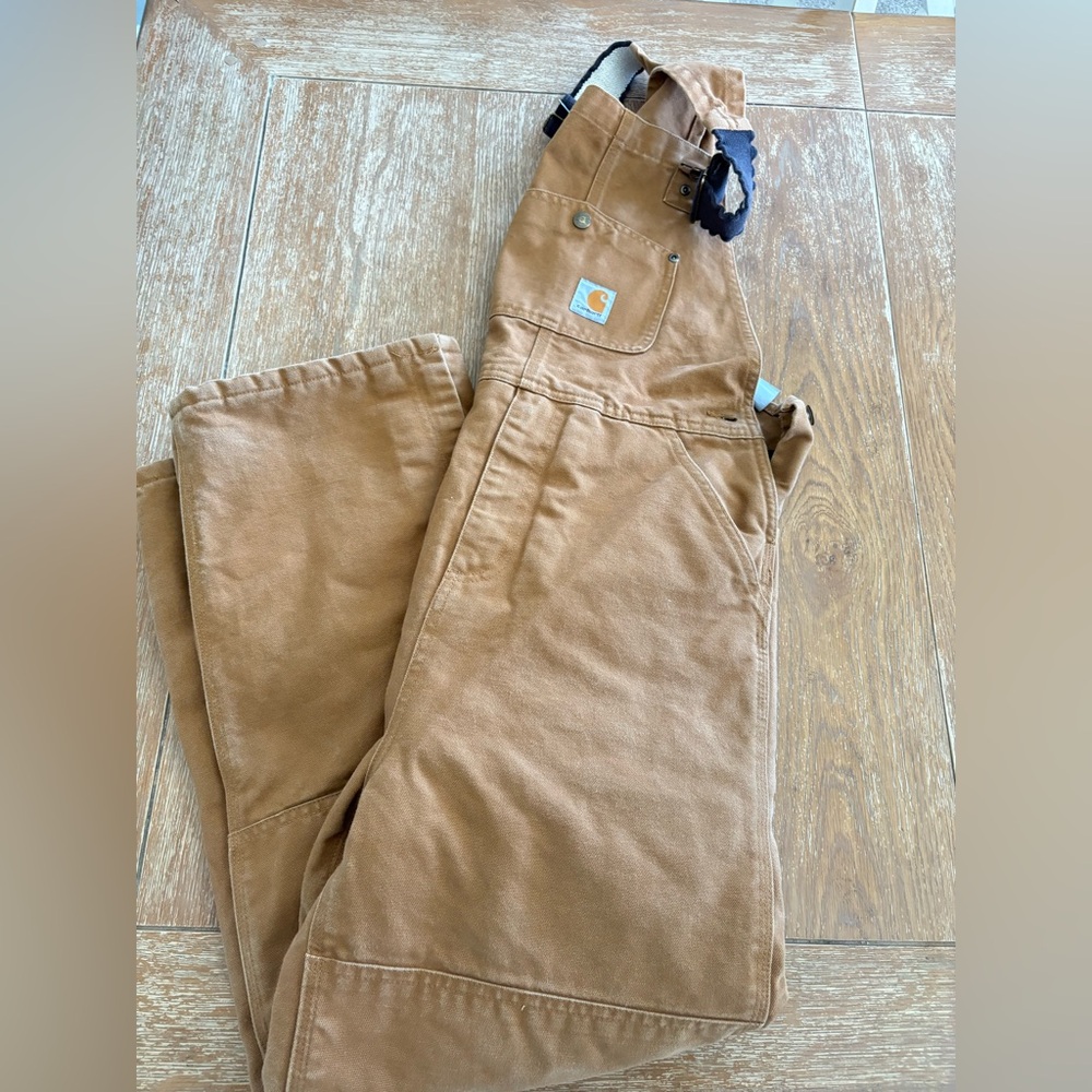 Carhartt Boys Size 14 Brown Overalls